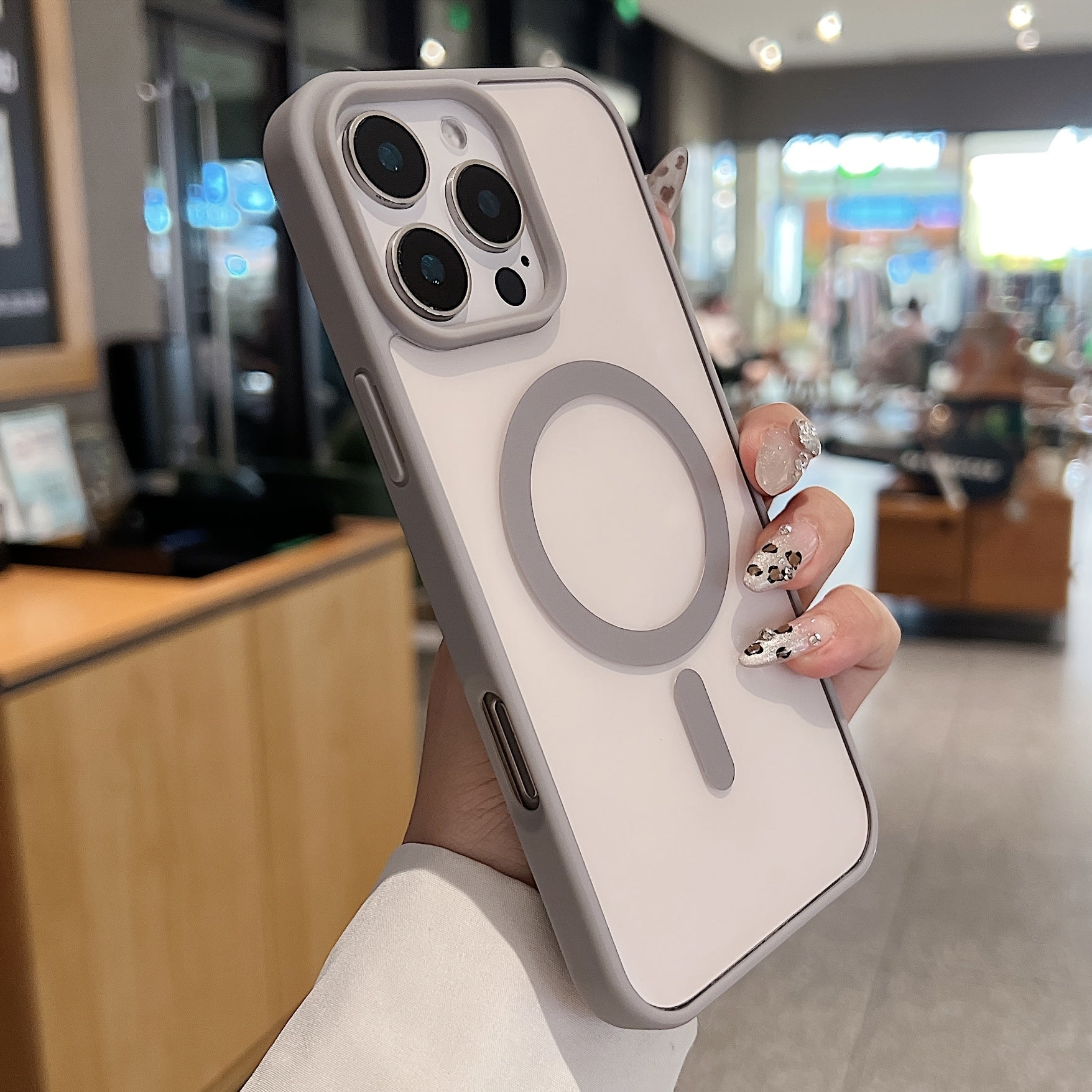 Transparent Acrylic Magnetic Wireless Charging Phone Case for iPhone 11-16 Pro Max Plus