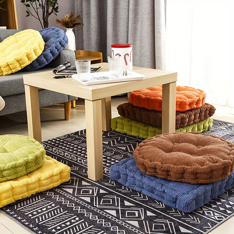 Round Dandelion Corduroy Seat Cushion for Office Bedroom Dining Chair Thick and Soft