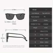 Square Unisex Sunglasses for Outdoor Sports Driving Fishing Photo Prop