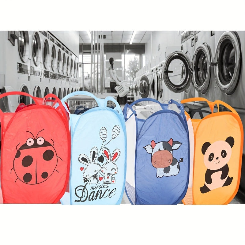 Foldable Bohemian Laundry Hamper with Cartoon Design for Clothes and Storage