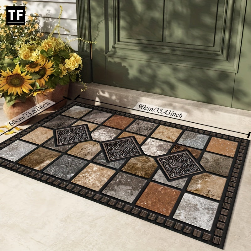 Античный геометрический каменный коврик, нескользящий ковер для зоны, для гостиной, спальни, кухни