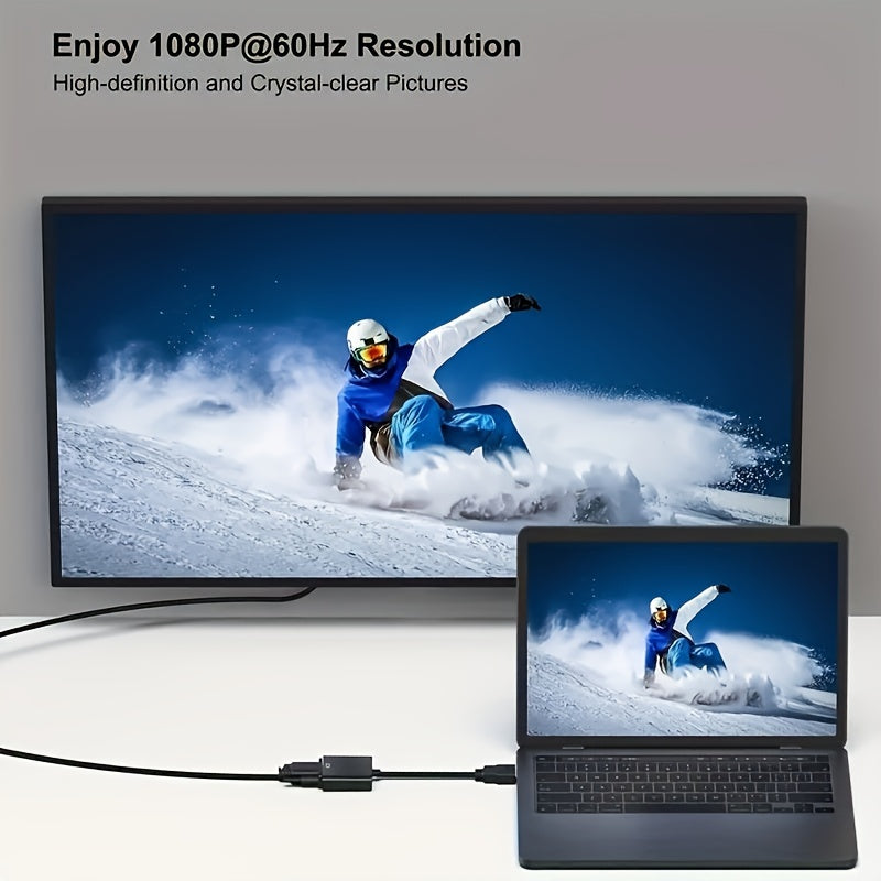 Gold-Plated HDMI to VGA Adapter for Computers Laptops Monitors Projectors HDTVs