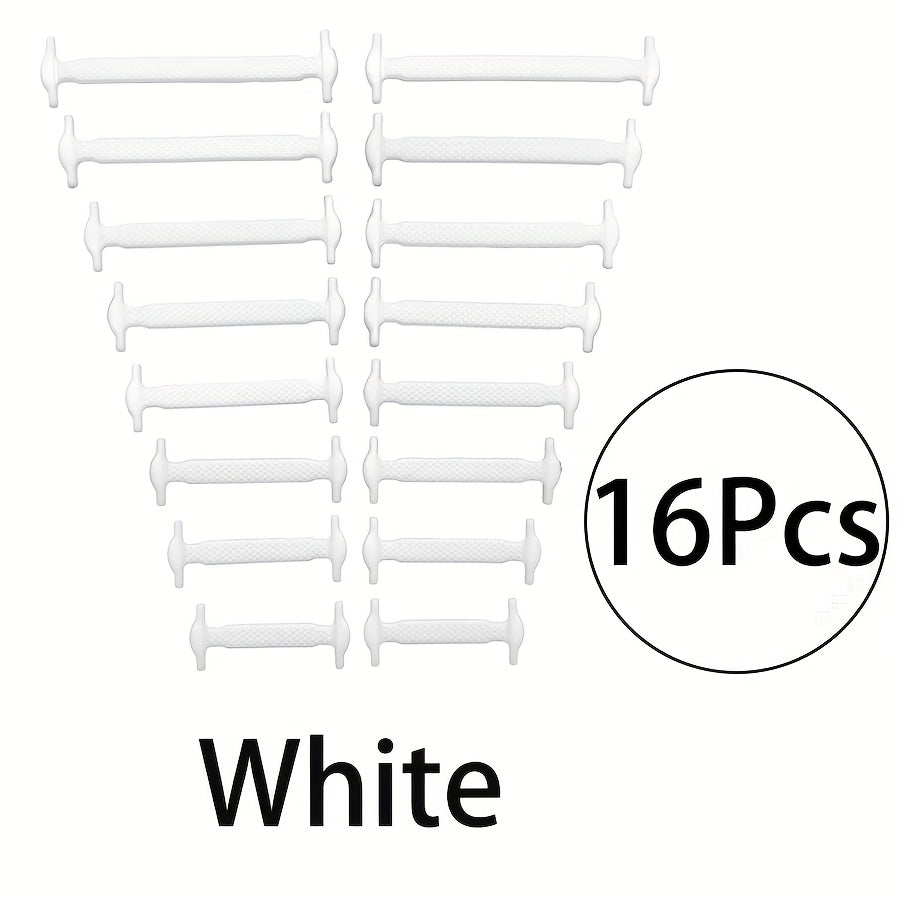 16 Pcs Elastic No-Tie Shoelaces Silicone Quick-Fit Durable Replacement