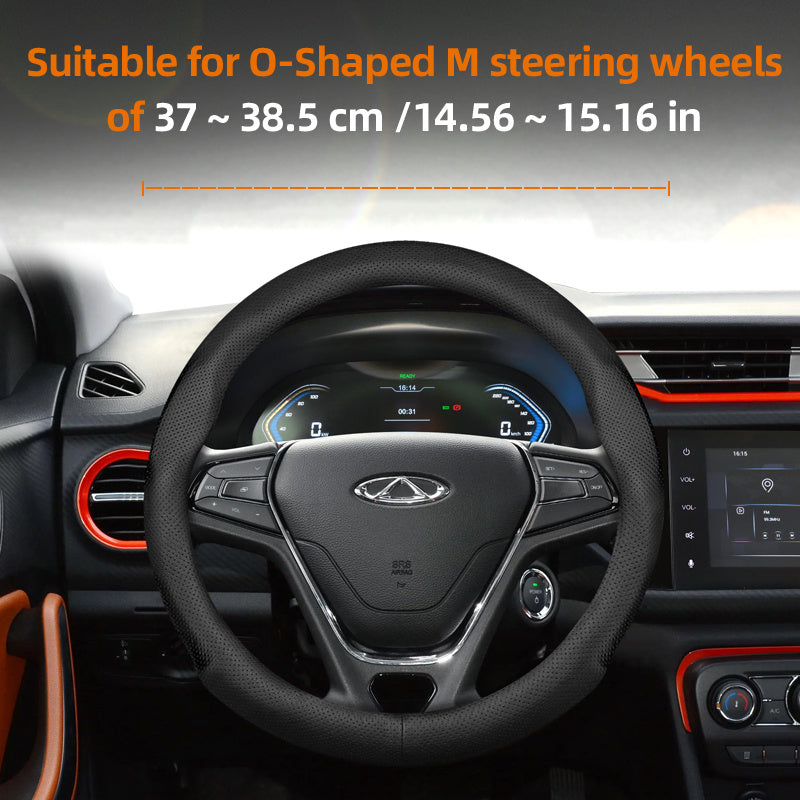 Universal Leather Steering Wheel Cover Breathable Thin Car Accessory Black Burgundy Brown