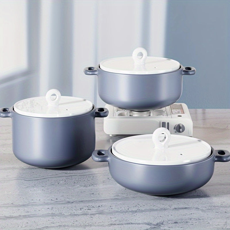 Olla de stock premium azul 2.8L 4L antiadherente de cerámica para guisos y arroz