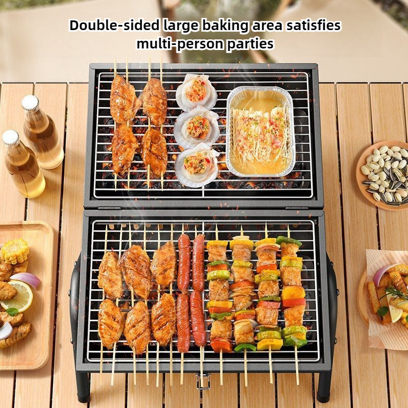 6Pcs Portable BBQ Grill for Outdoor Camping Non-Smoking Barbecue
