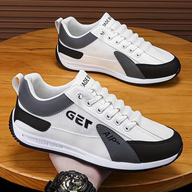 Men's Color Block Casual Sneakers for Jogging Durable All Seasons