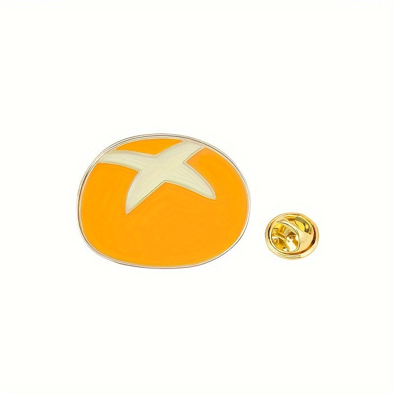 Beshta multfilm ilhomlantirgan chiroyli nonushta oziq-ovqat emal pinlari, non shaklidagi pirojnoe, tuxum mavzusidagi yelka belgilari sumkalar va zargarlik uchun