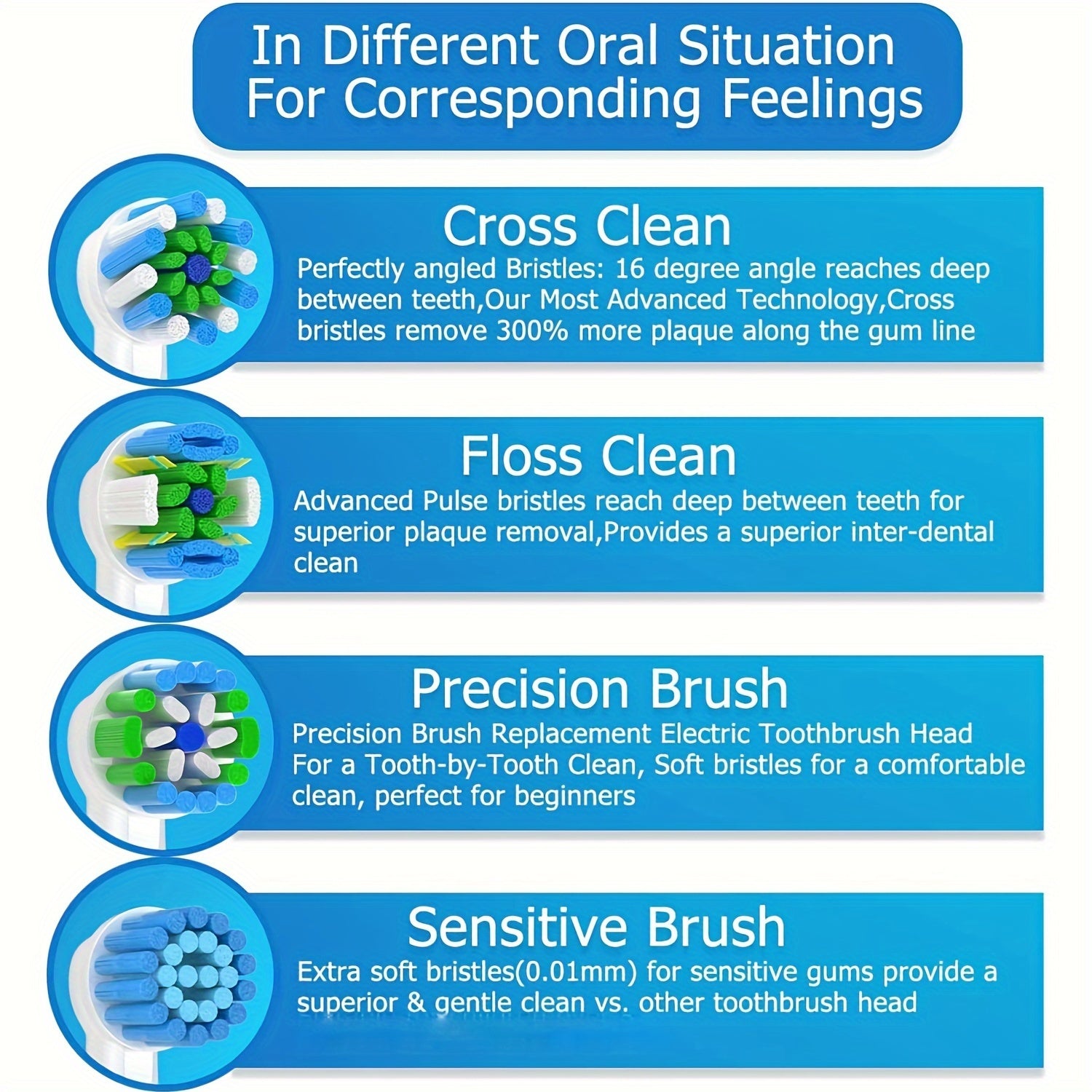 16 dona oq elektr tish cho'tkasi boshlarini almashtirish mos keladi