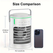 Portable Misting Air Cooler Fan with Touch Control, 3 Speeds, USB Powered