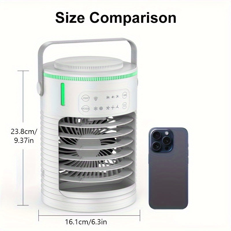 Portable Misting Air Cooler Fan with Touch Control, 3 Speeds, USB Powered