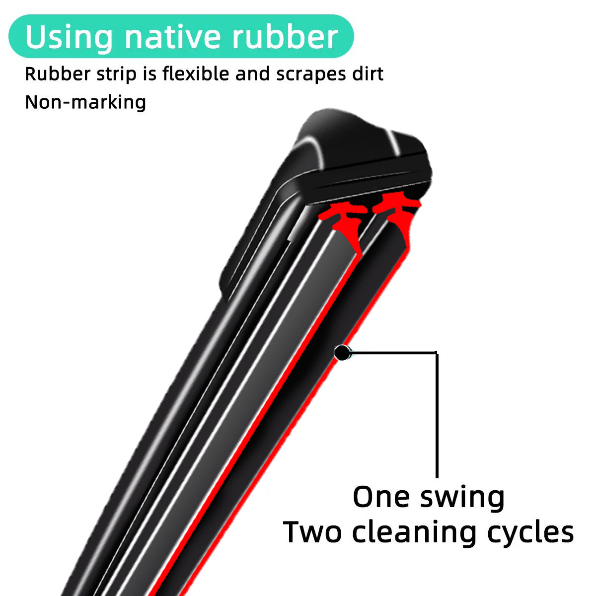 Car Windshield Wiper Blade Set with Adapters, Rubber, Multiple Sizes