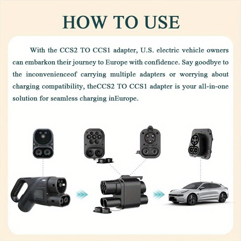 Electric Vehicle Charging Adapter CCS2 To CCS1 Fast EV Charger Converter