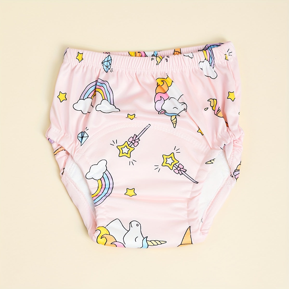 Juego de 3 pantalones de entrenamiento reutilizables para niños con patrones de dibujos animados de gasa de algodón transpirable