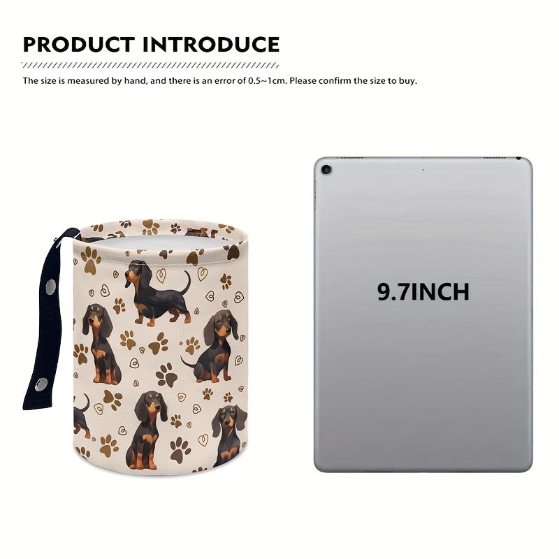 Cute Dachshund Car Trash Can Foldable Washable Garbage Bag Organizer