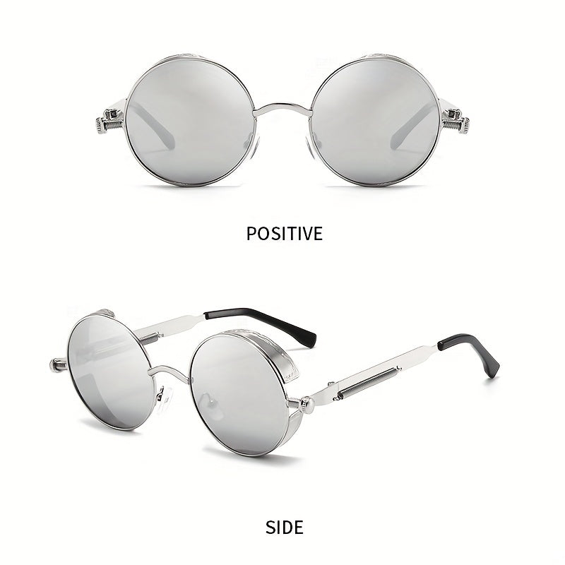 Uniseks Retro Steampunk Rangi Blokli Quyoshdan Himoyalovchi Ko‘zoynaklar Haydash va Moda uchun