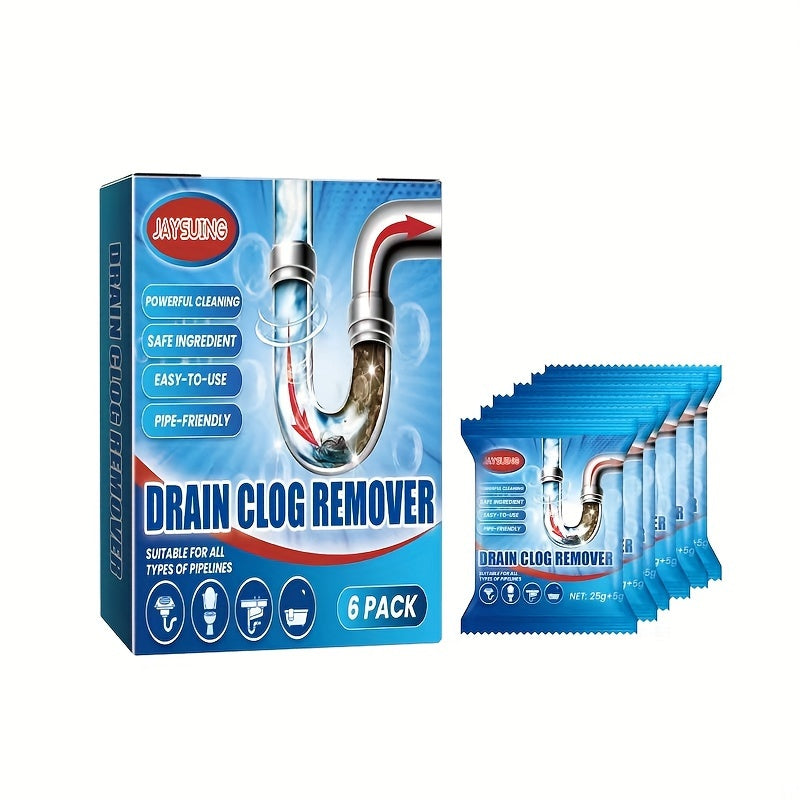 6 Pack Drain Cleaner Tablets for Clogs and Odor Removal in Kitchen and Bathroom Sinks