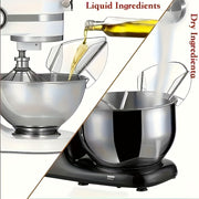 Adjustable Transparent Plastic Mixer Bowl with Pour Spout for Mess-Free Baking