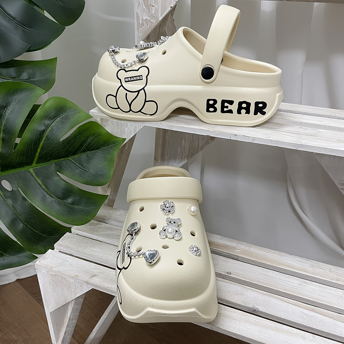 Kids Silver Plush Sole Hole Shoes for Casual Wear