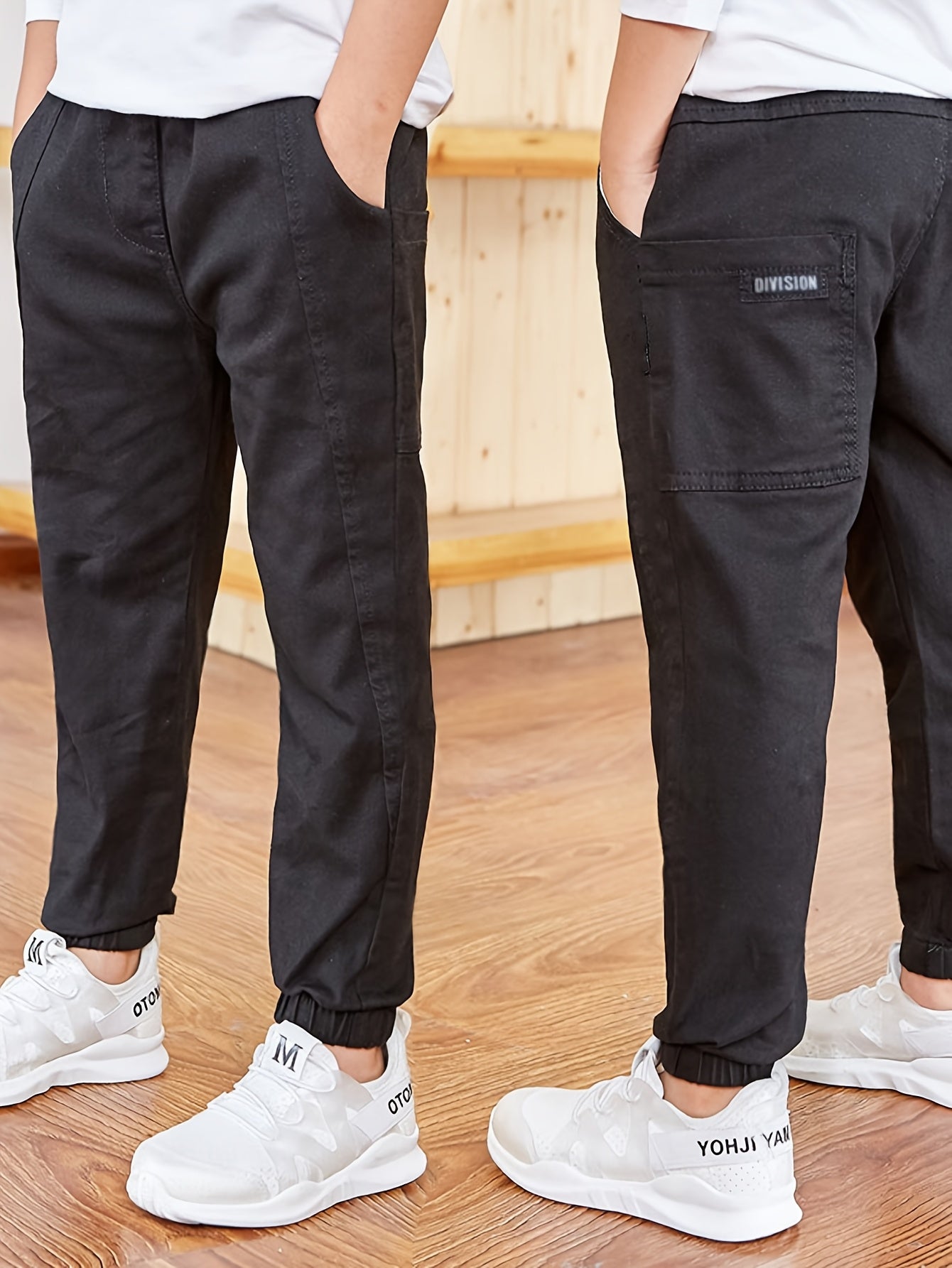 O'g'il bolalar uchun paxta joggerlar, bir xil rang, kundalik, bolalar uchun, doimiy moslik, barcha mavsumlar