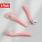 Women's Bikini Razors 3-Pack, Painless Wet Dry Hair Trimmer for Body