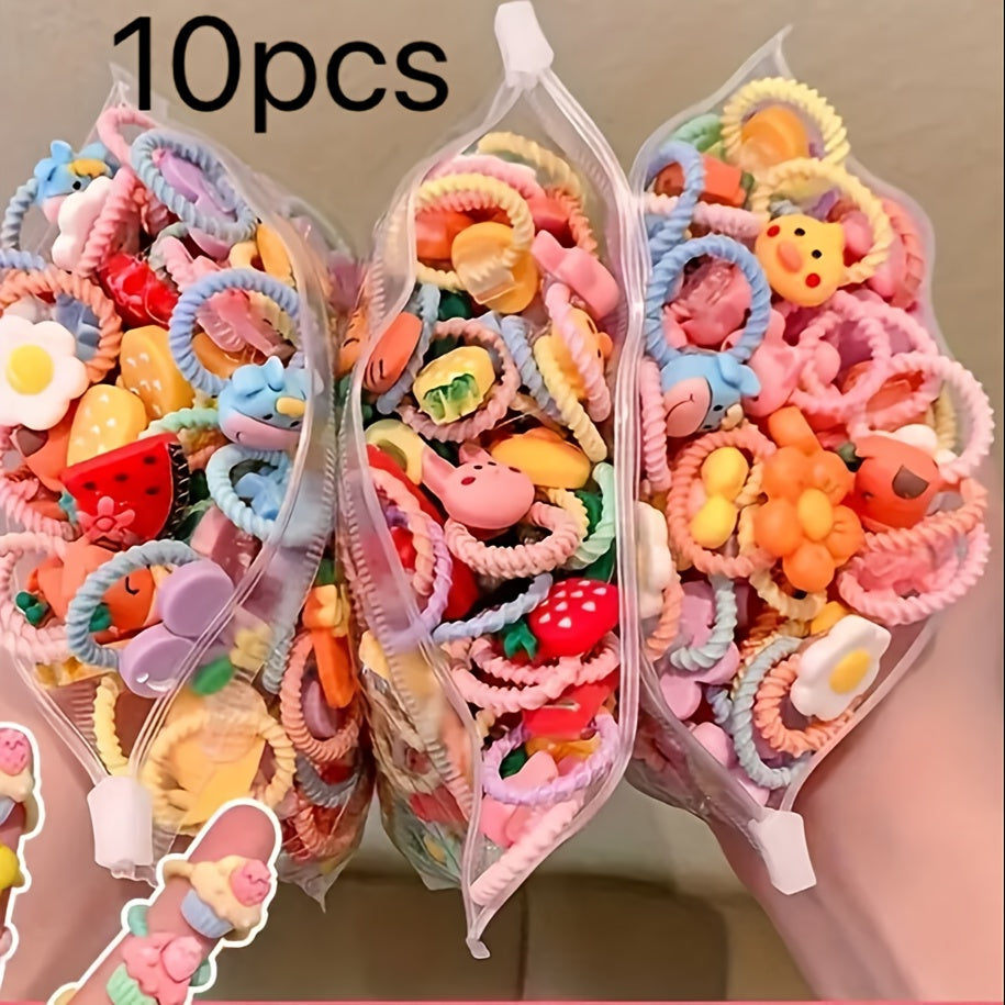 10 dona yoki 40 dona qiziqarli soch halqalari to'plami - ayollar va qizlar uchun rang-barang elastik tasmalar, ponytail va braidlar uchun mukammal.