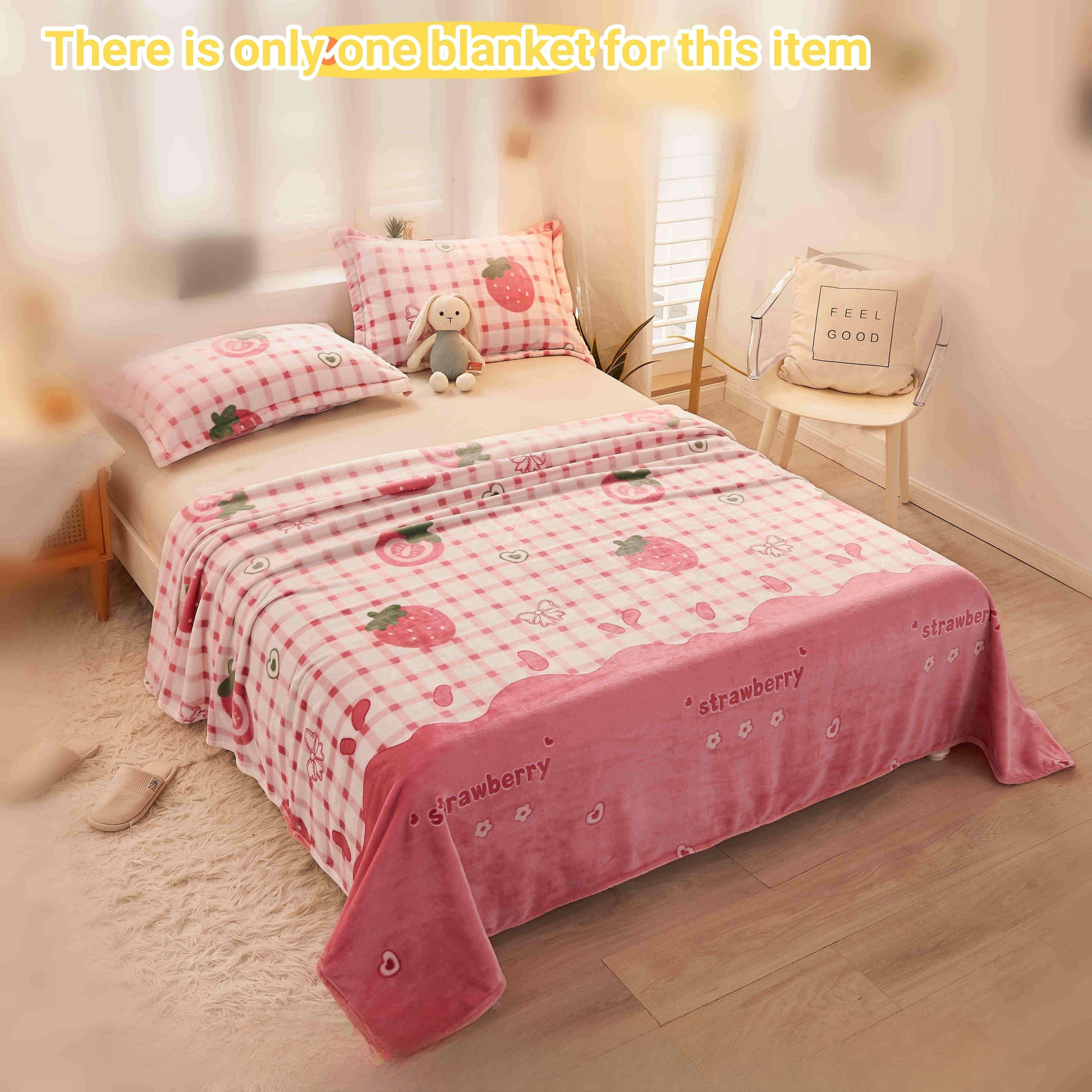 Cozy Flannel Throw Blanket for Couch Bed and Car 69cm x 100cm Plush