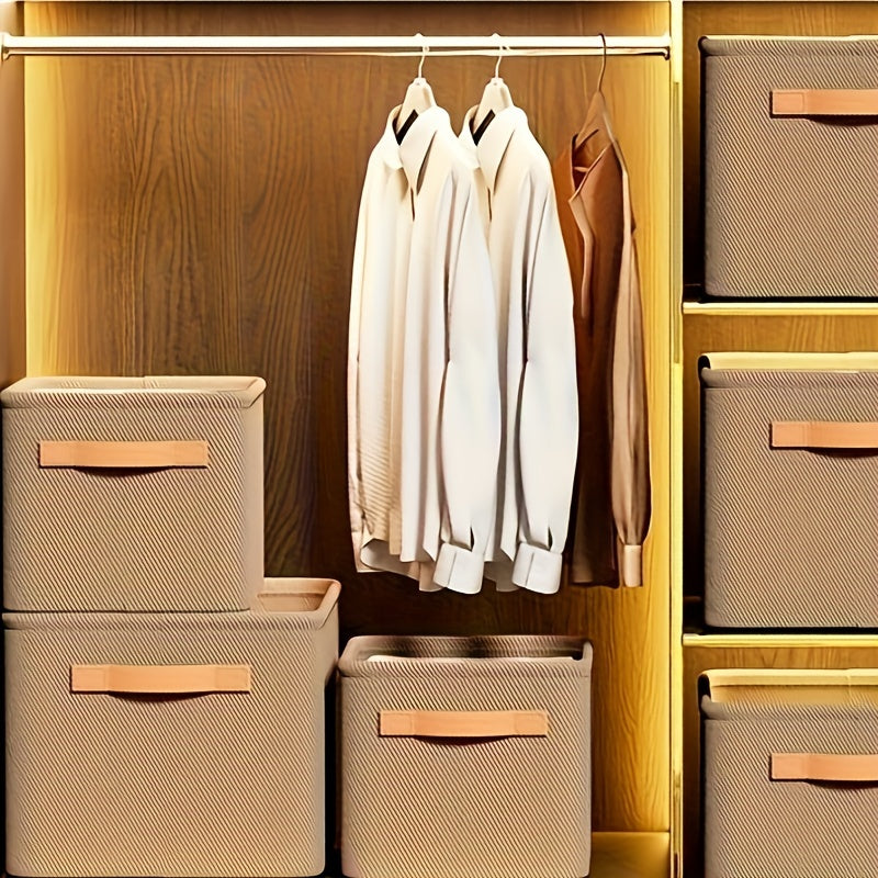 Large Canvas Storage Bins with Handles for Clothes Toys and Home Organization