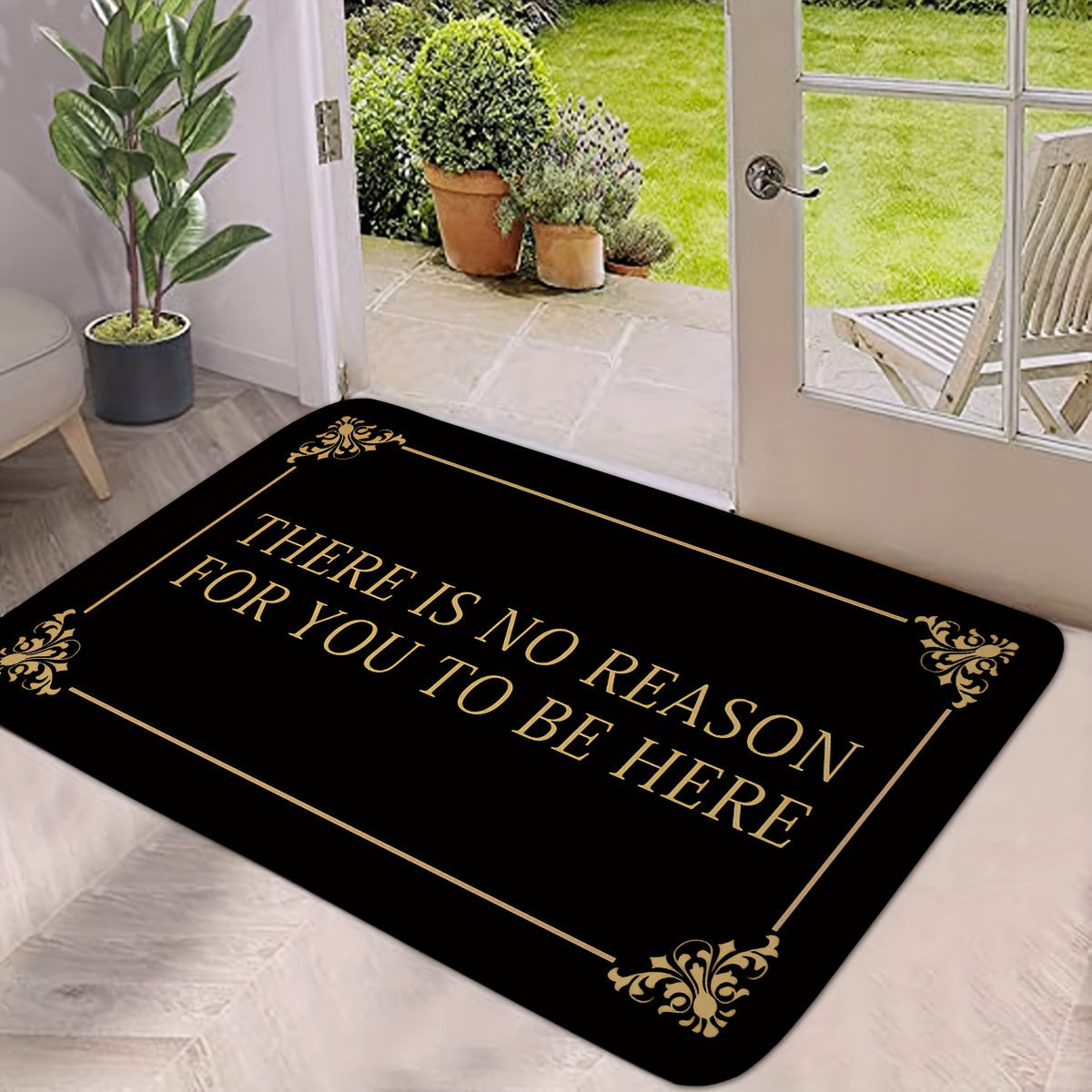 Bohemian Welcome Doormat Flannel Non-Slip Dirt-Resistant Indoor Rug