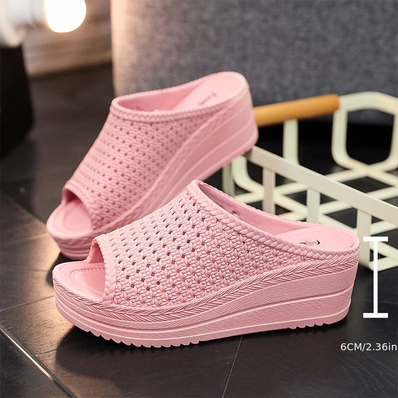 Women's Wedge Sandals Thick Sole Outdoor Slip-On Wedding Travel Shoes