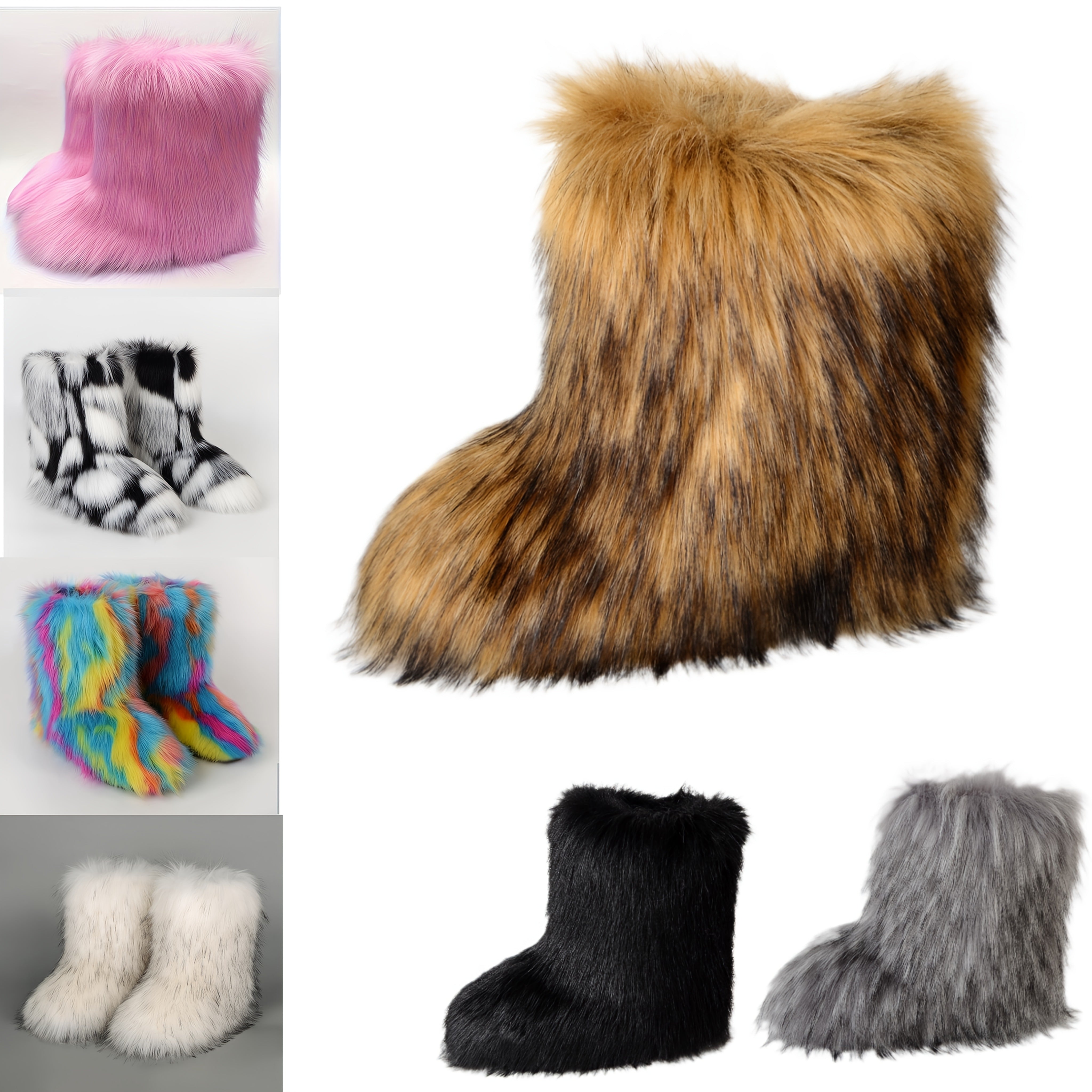 Women's Winter Slip-On Boots with Plush Lining and Non-Slip Sole