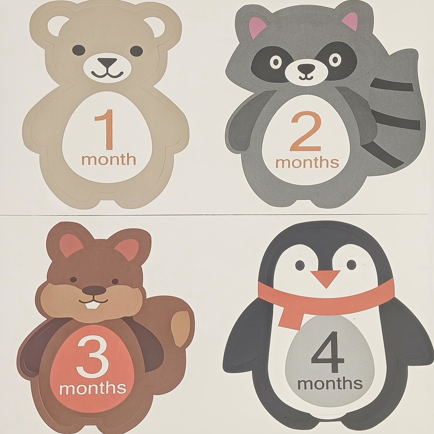 Set of 12 Monthly Milestone Cards for Baby Growth Photography Props
