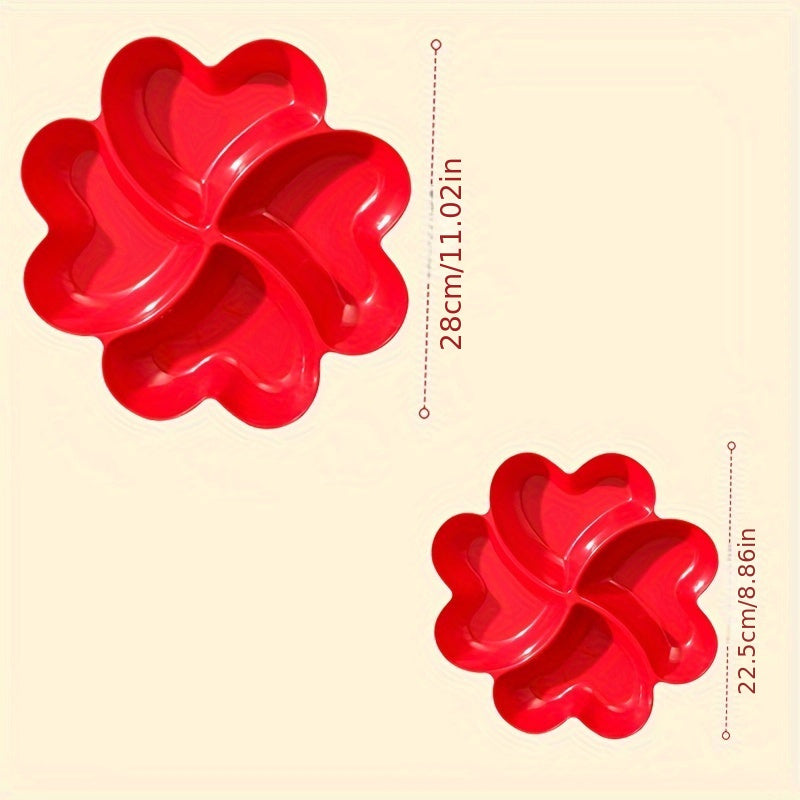 Heart-Shaped Plastic Snack Serving Tray for Parties and Events