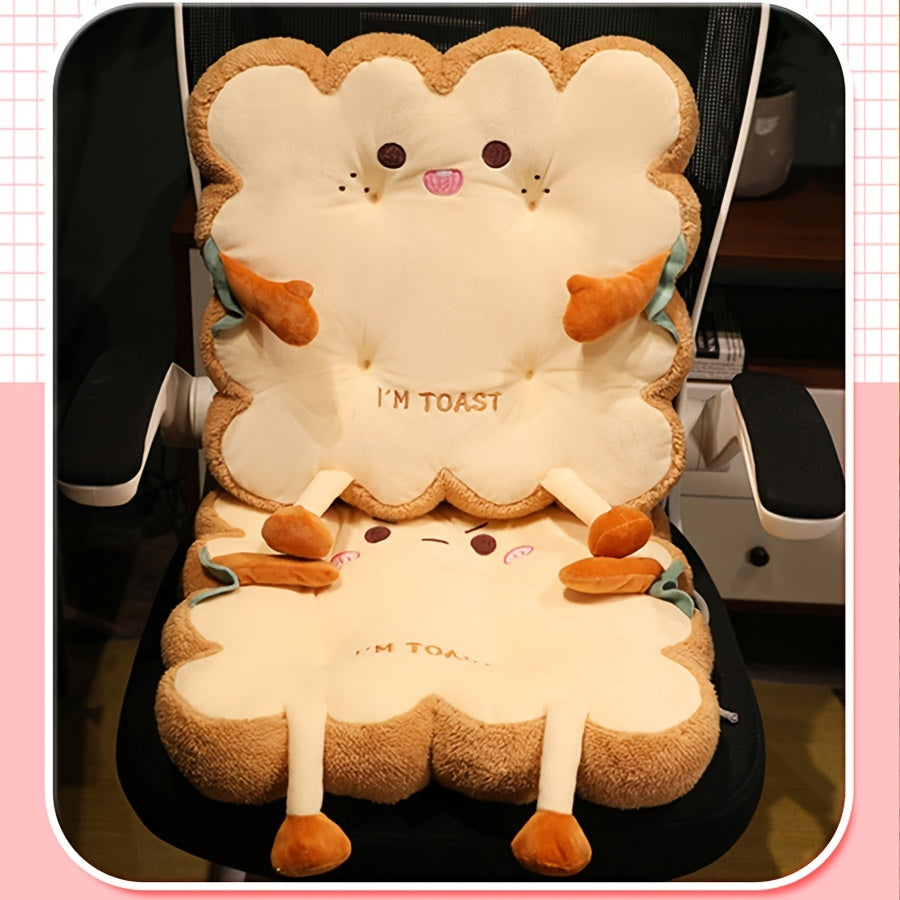 Cartoon Toast Seat Cushion Cozy Pillow for Home Office Gift