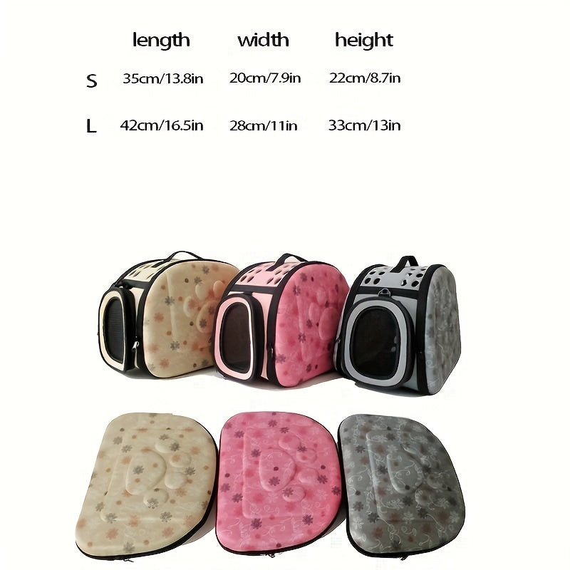 Foldable EVA Cat Carrier with Breathable Design and Zipper Closure for Outdoor Travel