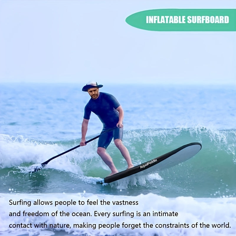 Yog'ochdan qilingan, qalin, ikki qatlamli inflatsiyalangan paddleboard, PVC materialidan tayyorlangan, boshlovchilar uchun aralash rangda. Stand-up paddle surfing, SUP yoga va dam olish sportlari uchun mos.