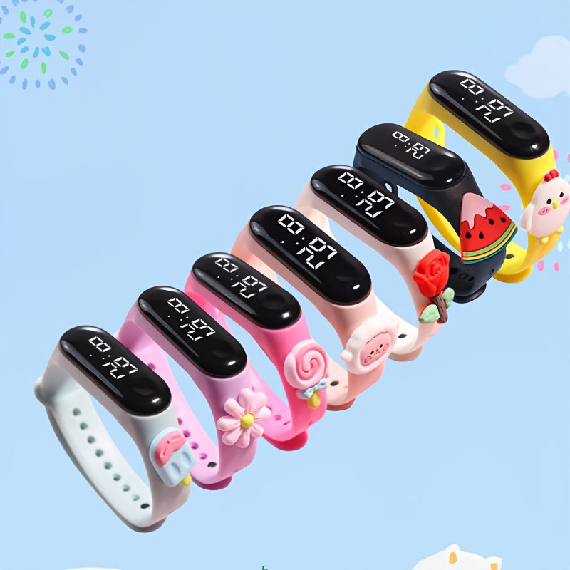 Kids Digital Sports Watch Silicone Band Non-Waterproof LED Touch Screen
