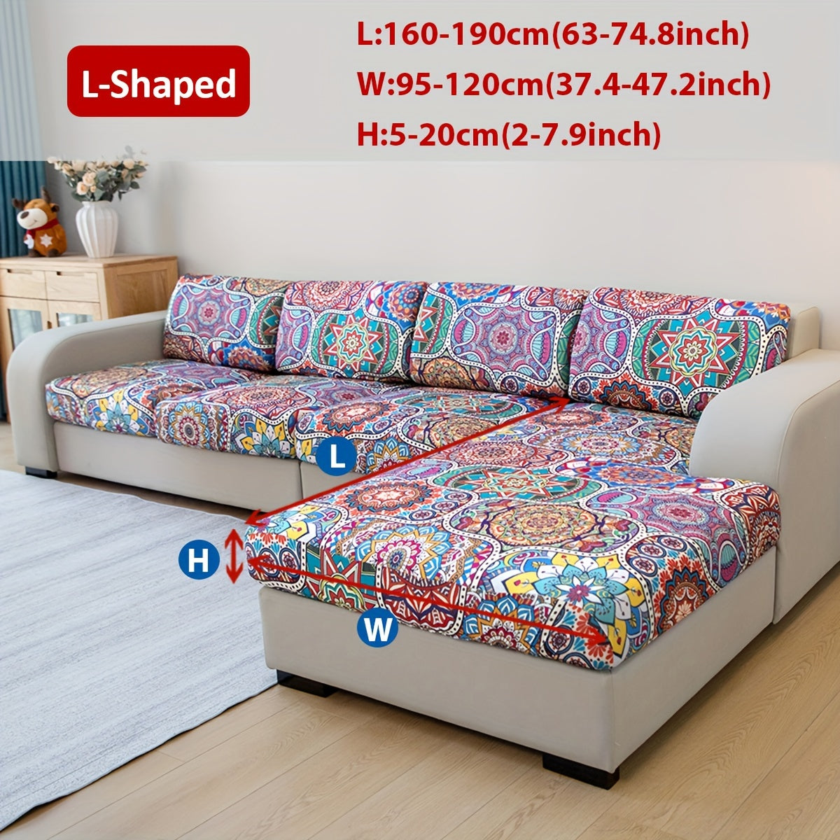 Bohemian Cushion Cover with Colorful Paisley Print for Living Room Sofas