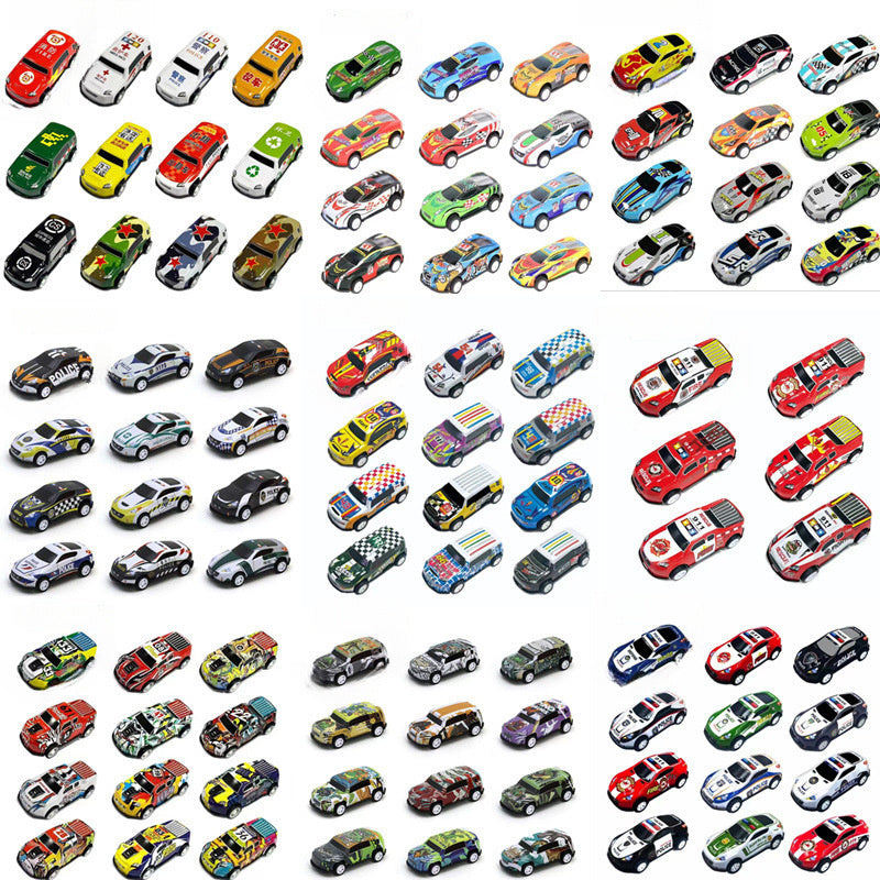 Boys Toy Racing Cars Pull-Back Alloy Tin Container Style Multi-Color