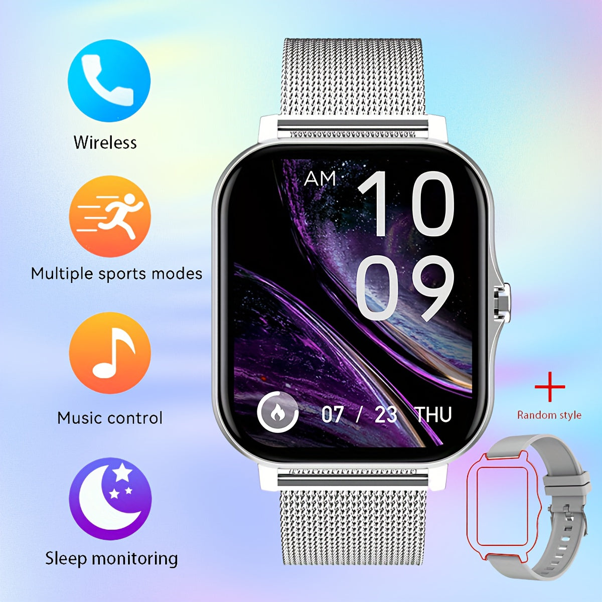 1.83 Inch Full Screen Touch Sports Smartwatch for Men and Women with Wireless Call Message Reminder and Multiple Sport Modes