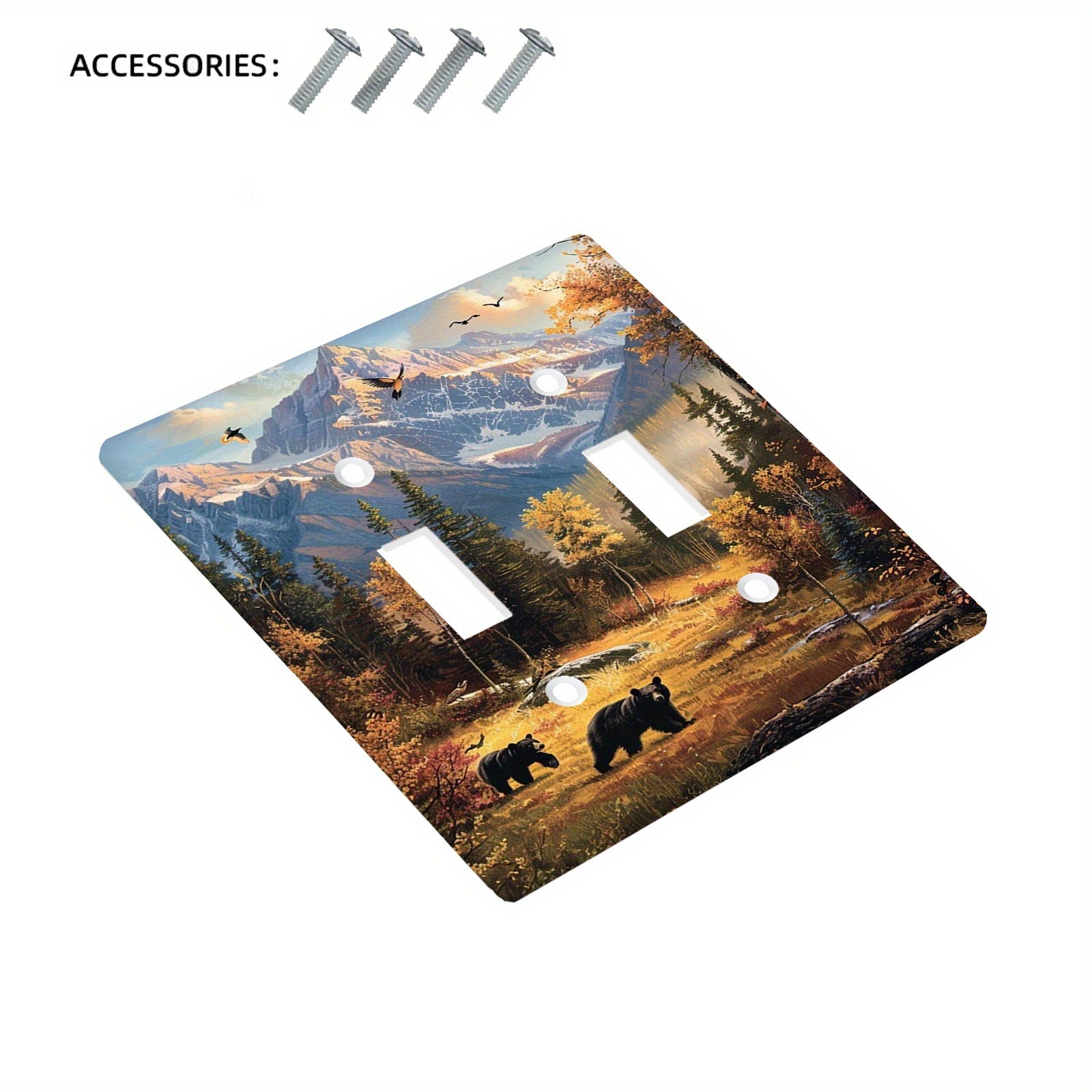 Forest Bears Themed Light Switch Cover and Outlet Cover Heat and Fade Resistant
