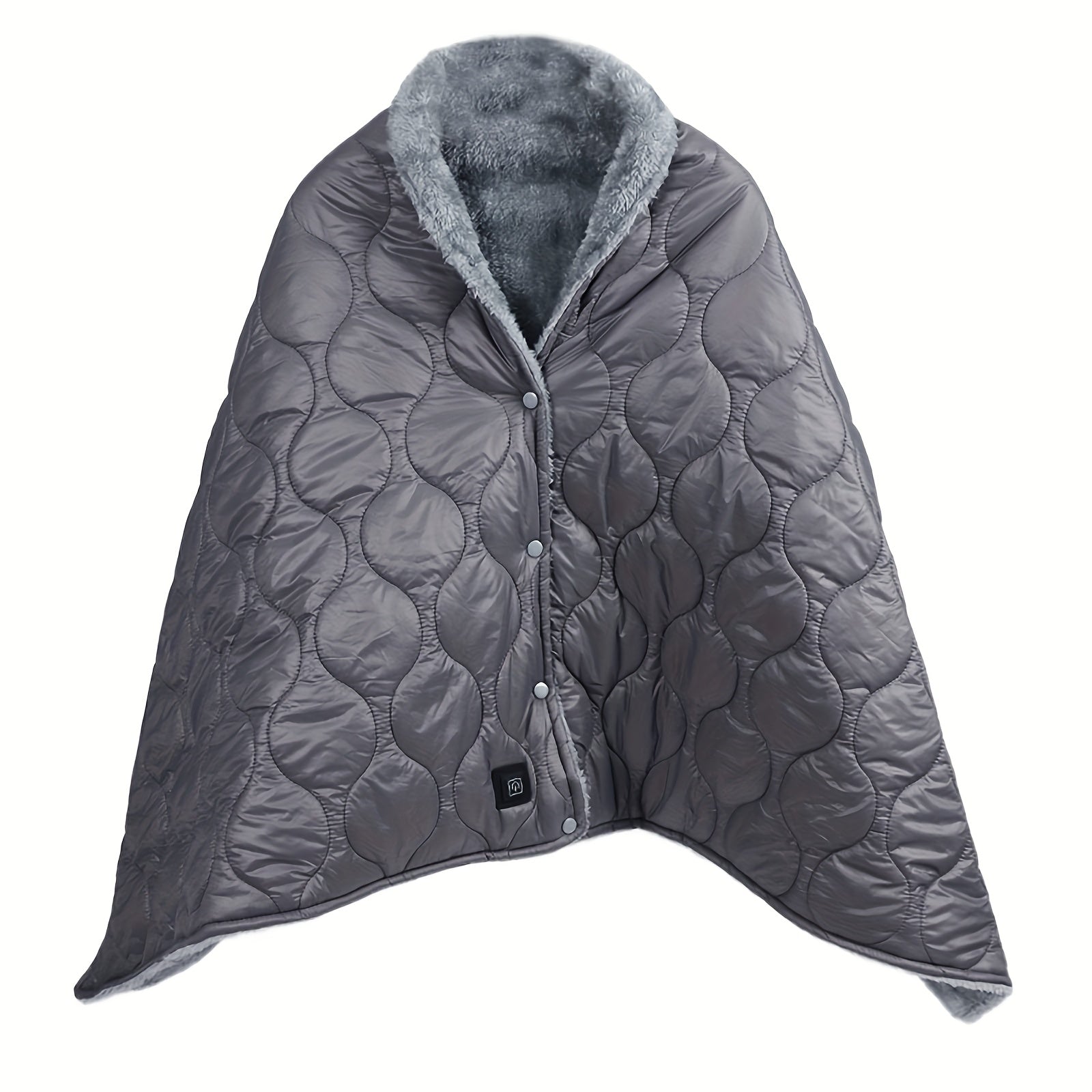 Portable USB Heated Shawl Blanket Wearable Fleece Throws for Travel Camping