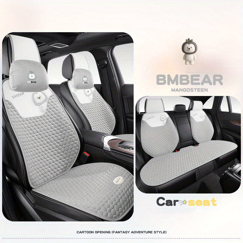 Universal 5-Seat Car Seat Covers Breathable Polyester All-Season Diamond Array