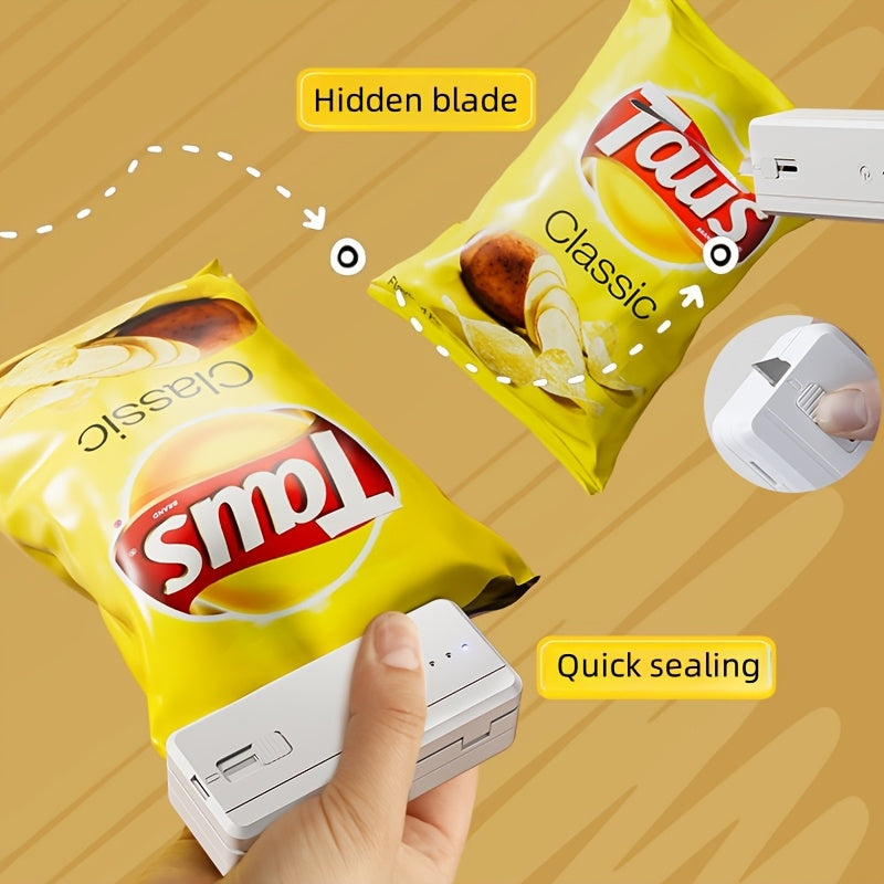 Portativ yopishtiruvchi mashina 1300mAh USB qayta to'ldiriladigan atıştırıcı va plastik paket yopishtiruvchi