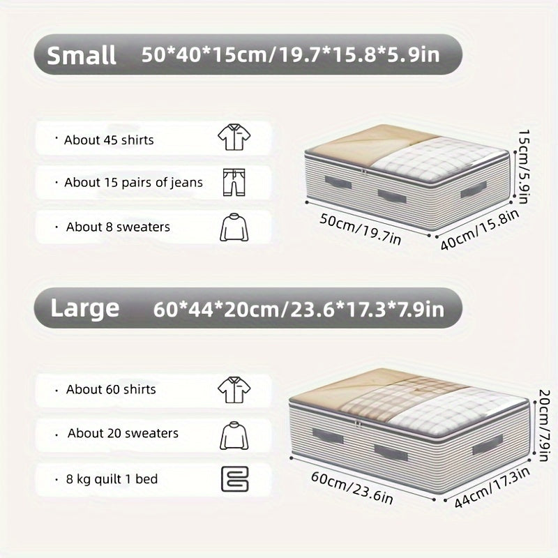 Foldable Under-Bed Storage Bag for Clothes and Bedding 3.2 Cubic Feet