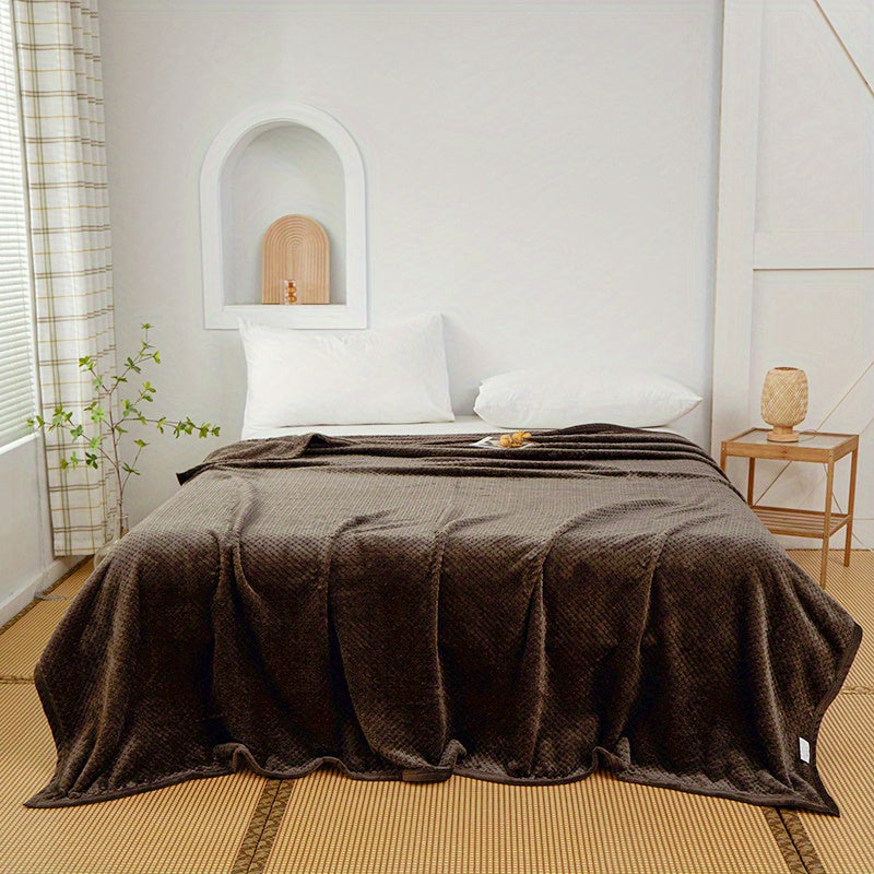 Yumshoq va qulay bir rangli ko'rpa, qulay uxlash, divanda dam olish, divanda iliq qolish, ofisda, yotoqda, sayohat yoki lagerda foydalanish uchun mukammal.