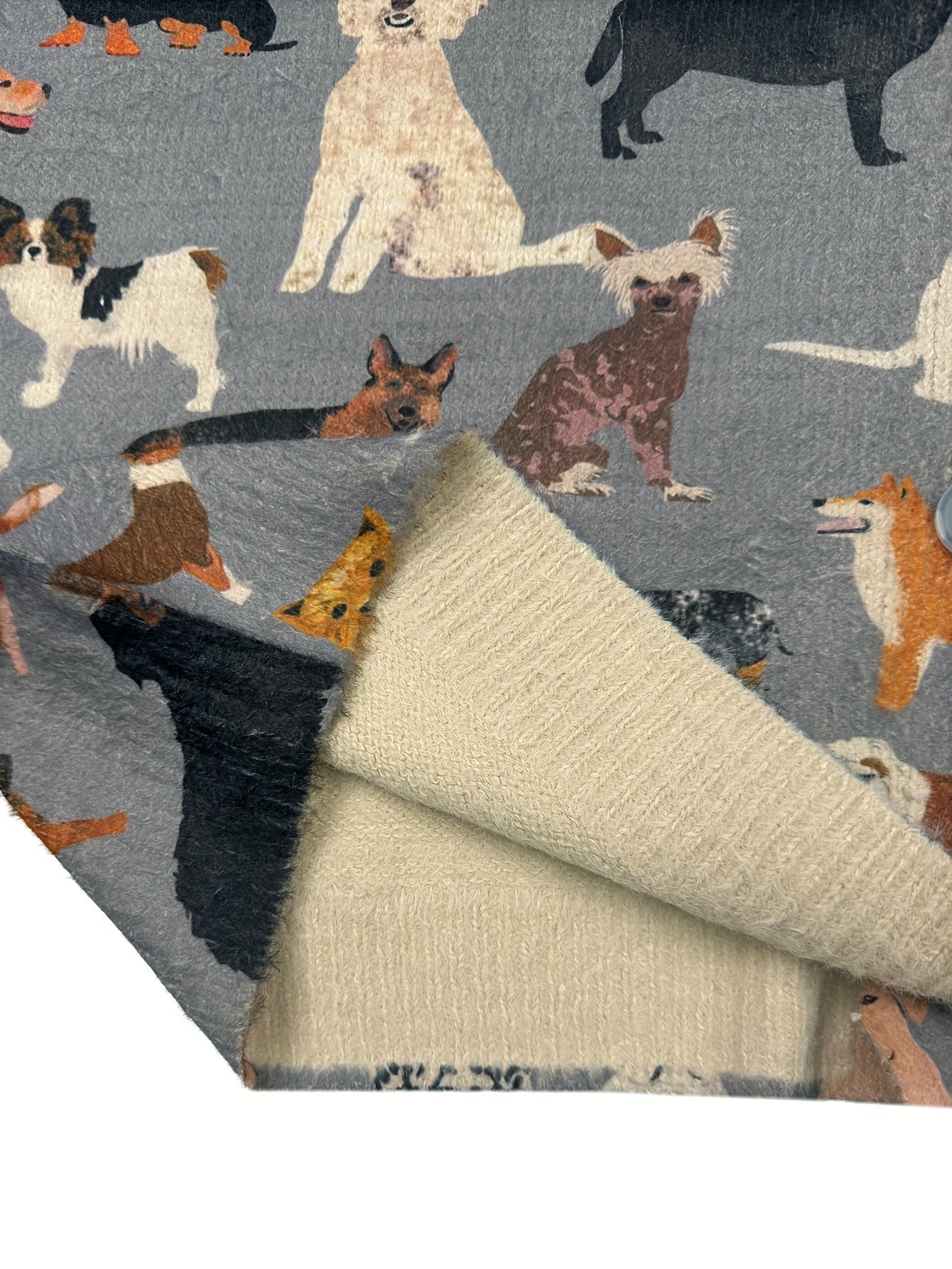 Plus Size Women's V-Neck Dog Print Cardigan Long Sleeve Cozy Fall Winter