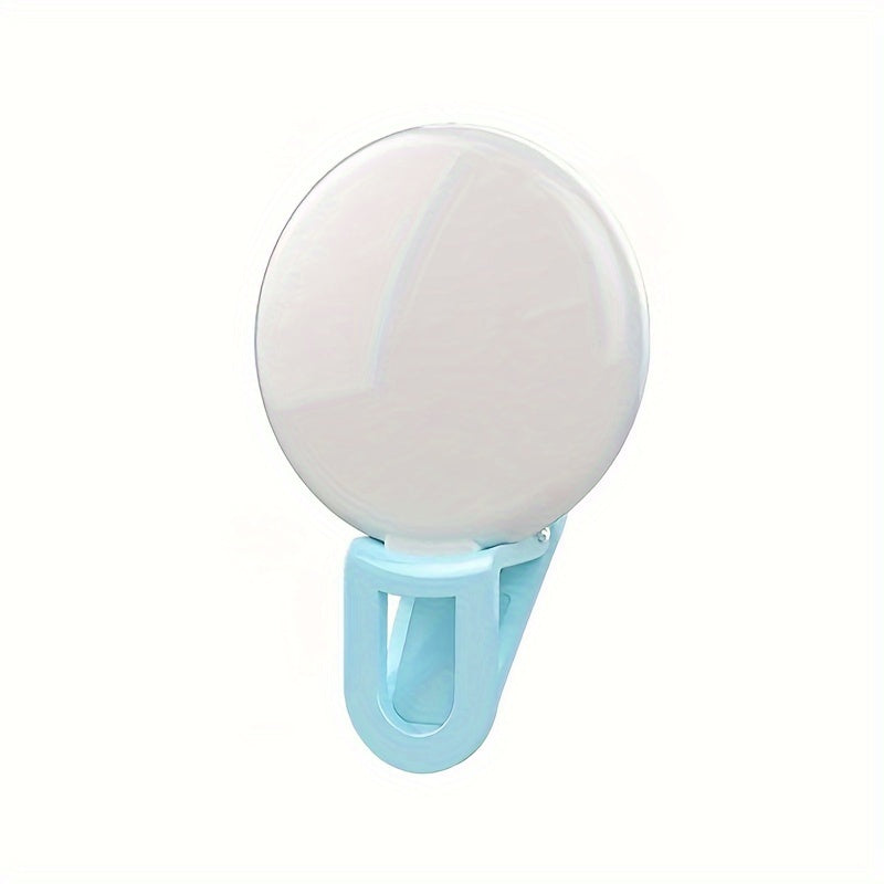 Клипсовый профессиональный светодиодный кольцевой свет с 3 цветовыми режимами для селфи на смартфоне, с теплыми и белыми световыми опциями.