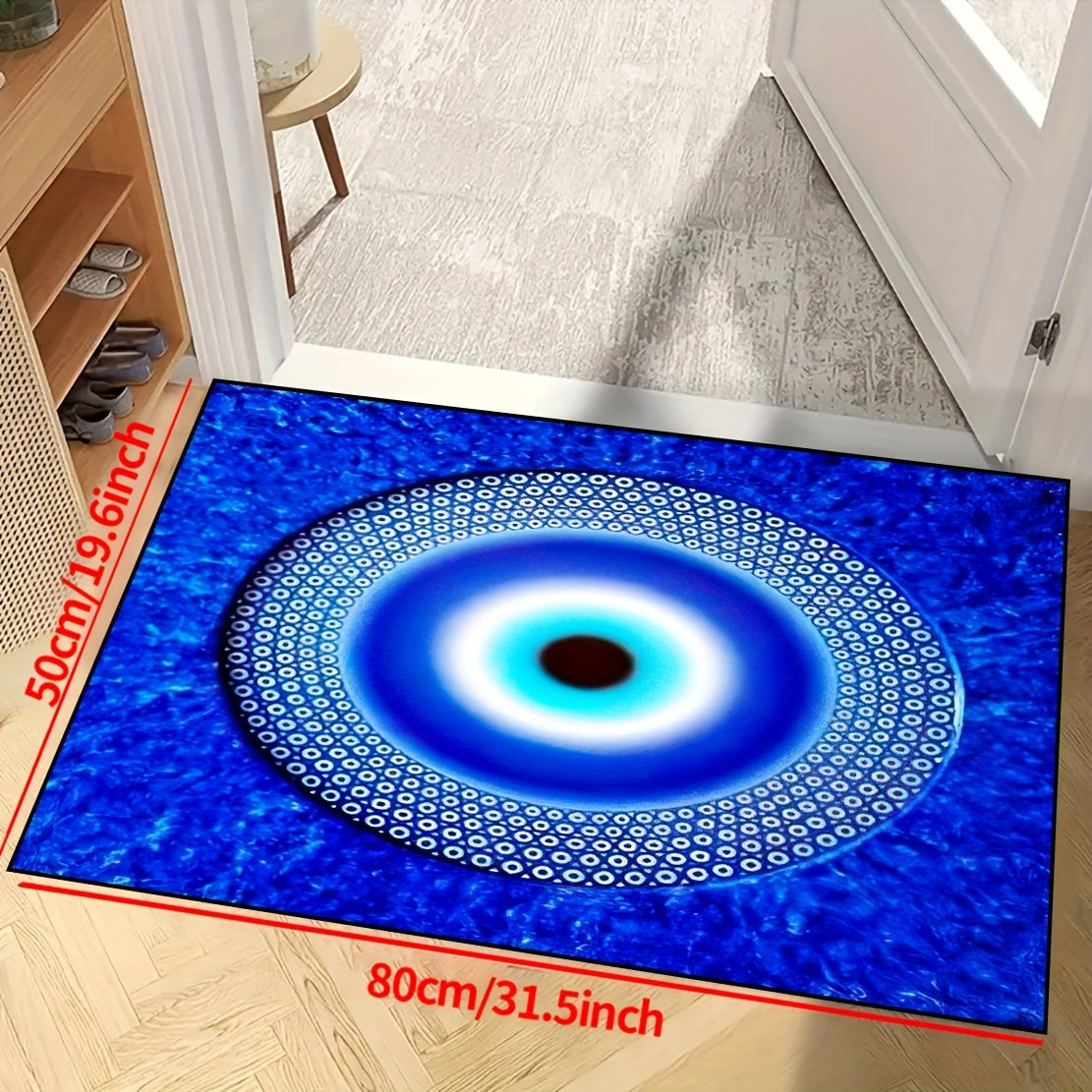 Koʻk Yovuz Koʻz Doira eshigi mato, sirpanmaydigan, yuviladigan, ichki va tashqi, polyester