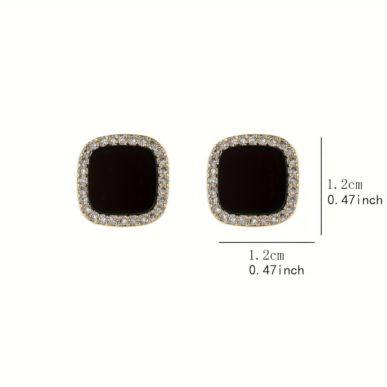 Women's Minimalist Rhinestone Geometric Square Stud Earrings for Holidays